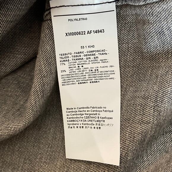 Armani Exchange Shirt Men's Large Regular Fit Short Sleeve Charcoal Paisley NEW - Picture 9 of 13